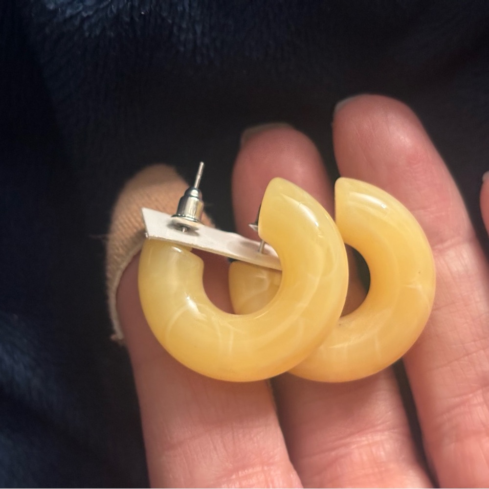 Yellow Hoop Earrings